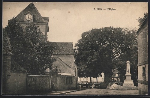 Cpa pisy église et - l´Église,