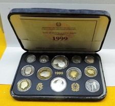 RARA SERIE DIVISIONALE ITALIA 1999 CON 12 MONETE E 2 ARGENTI 500-1000 LIRE PROOF