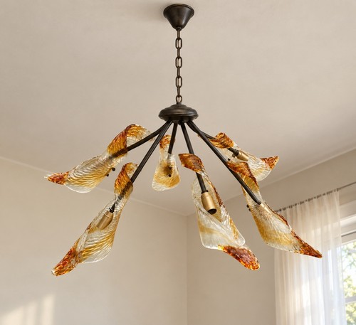 Lampadario luci vintage con - ,