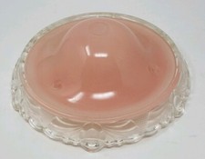Art Deco Pink Glass 3 Hole