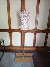 manichino mezzo busto donna vintage decoupage con stampa fiori