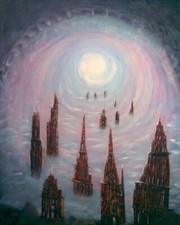 Grande quadro verticale Tunnel 3 olio su tela 50x70 cm Giovanni Cinelli  GC50