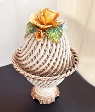 SCATOLA  PORTA OGGETTI DOLCI VECCHIA CERAMICA BASSANO PERIODO, MONDOVI',LENCI