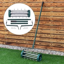 Rullo aeratore prato giardino arrotolabile resistente Costway casa erba manico acciaio