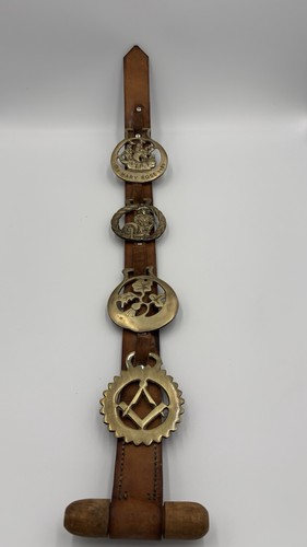 Vintage leather strap wall - leather,