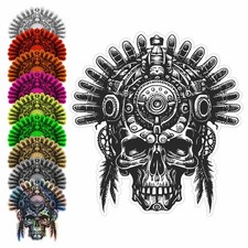 Adesivo Teschio Indiano Azteca