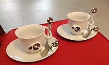 Coppia tazze da colazione con piattino e cucchiaino Pan di Stelle