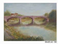 QUADRO AD OLIO PAESAGGIO PONTE