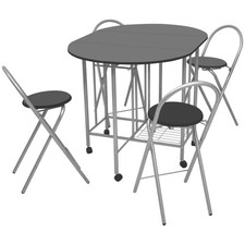 5 Pz Set Tavolo Tavolino Sedie