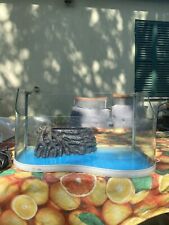 ACQUARIO PER TARTARUGHE  52,5X33 cm ONDULATO IN VETRO CON FILTRO IN CARBONE