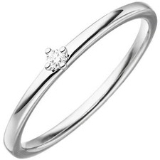 Anello Solitario in Oro Bianco