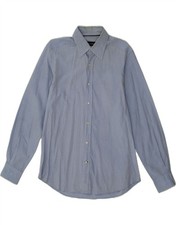 MASSIMO DUTTI Camicia Uomo Grande Blu Gessato Cotone WT06