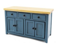 Casa delle bambole credenza blu e pino arredo moderno cucina sala da pranzo