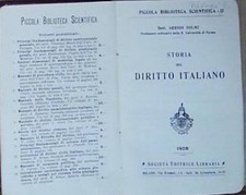 Solmi STORIA DEL DIRITTO ITALIANO società editrice libraria 1905