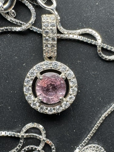 Collana pendente zaffiro rosa - pendente,