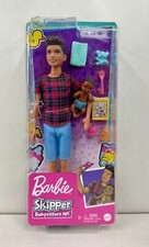 NUOVO Barbie Skipper Babysitter Capelli Neri Occhi Marroni Ragazzo Bambola con Bambino