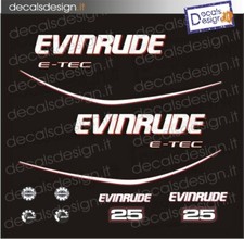 Adesivi motore marino fuoribordo Evinrude 25 cv E-TEC scuro gommone barca