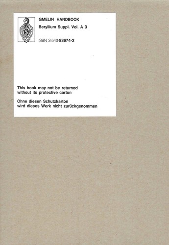 Beryllium supplement volume - beryllium,