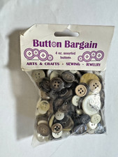 Bottoni vintage nuovi vecchio stock bottone affare 4 once gambo borsa, 4 fori, 2 fori