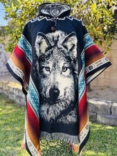 Poncho in alpaca lupo nativi