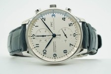 IWC Portoghese Portuguese Chronograph IW371446 IW 371446 Silver Dial 05/2012 ...