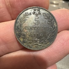Moneta 5 Centesimi Lire 1896