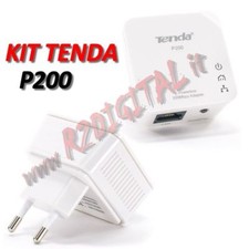 2x KIT POWERLINE ADATTATORI TENDA P200 CONVERTITORE RETE ELETTRICA LAN ETHERNET