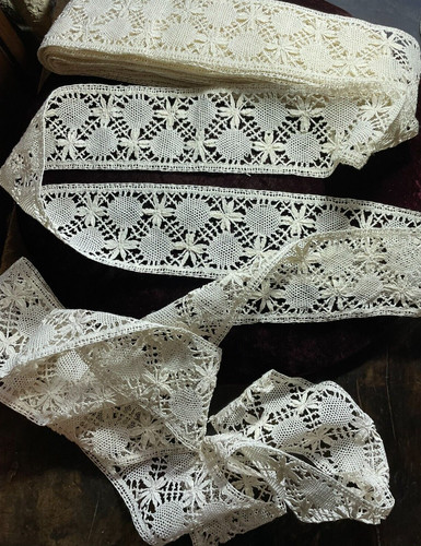 Pizzo antico con fusi largo - antico,