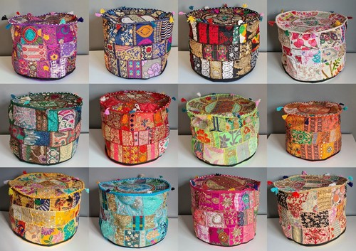 Pouf indiano patchwork fatto - indiano, a