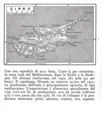 Cipro cartina stampa 1934 - stampa,