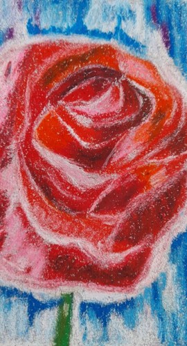 Rosa rossa originale olio - rossa,