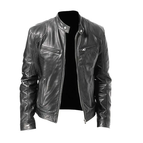 Giacca pelle biker cafe - biker, racer