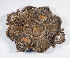 ⚜️ PIATTO CUPIDO EROS AMORE STILE NEOCLASSICO GROTTESCHE FUSIONE BRONZO EPOCA