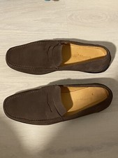 Mocassini GianRos Uomo,n.41, camoscio marrone scuro.Made Italy.Ottime condizioni