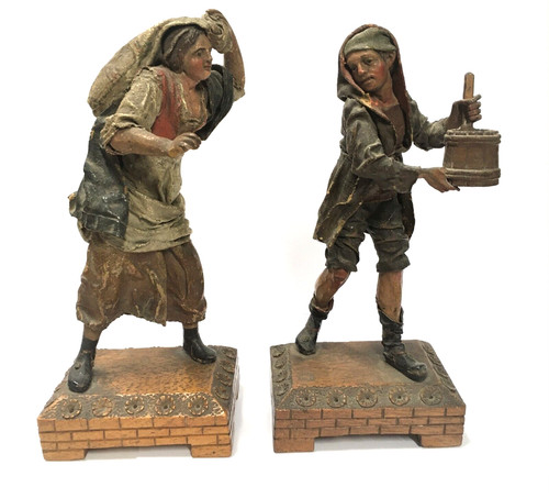 Coppia figure contadine - coppia,