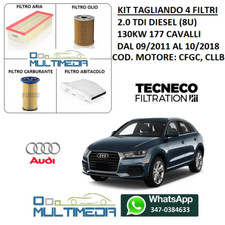 KIT TAGLIANDO 4 FILTRI AUDI Q3 8U 2.0 2000 TDI DIESEL 130KW 177 CV CAVALLI CLLB