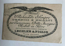 Cartolina Pubblicitaria Vernici e Smalti Carrozzerie Mobili in Ferro Como c3