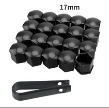 20x COPRIBULLONI 17MM TAPPI PER RUOTE AUTO IN ABS NERO UNIVERSALI COPRI DADI