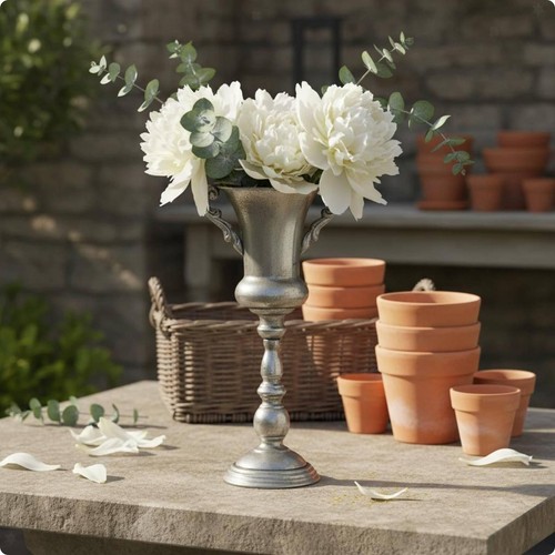 Vaso decorato piedistallo - vaso, su