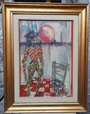 Piero Gauli (Milano 1916-2012) "Riposo Di Arlecchino" Olio su tela anno 1975