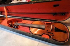 Antico violino violino con arco + valigetta Josef Klotz a Mittenwald anno 1795