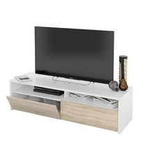 MOBILE SOGGIORNO PORTA TV "KIOTO" BIANCO E ROVERE