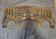 Antico Giogo Potoghese Per Buoi Raro Da Collezione Intarsiato A Mano 108x50