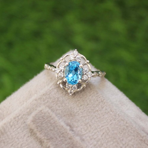 Anello topazio blu - , svizzero