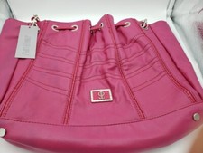 BORSA TOTE BAG JENNIFER LOPEZ JLO HOT PINK AGATHA ROSA PELLE DI SERPENTE CINTURINO ARGENTO CATENA 