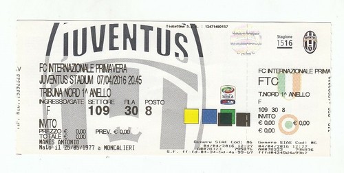 Biglietto ticket juventus - biglietto,