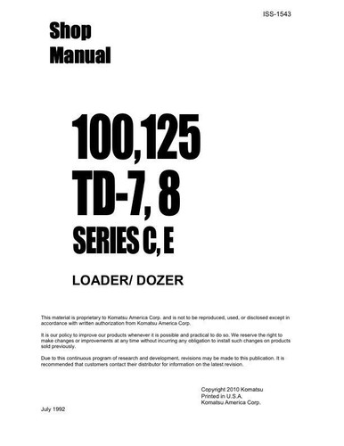 Komatsu 100 125 - komatsu, 100,125,td-7,td-8