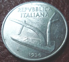 1956-R ITALY 10 LIRE IN EF-AU