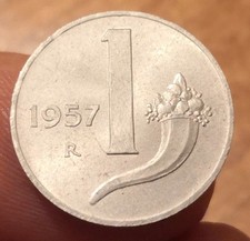 Moneta 1 Lira 1957 Cornucopia
