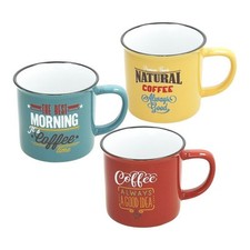 Set Tognana 3 tazze Vintage Natural rosso verde giallo